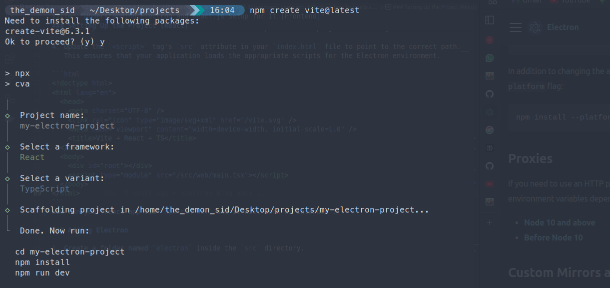npm create vite